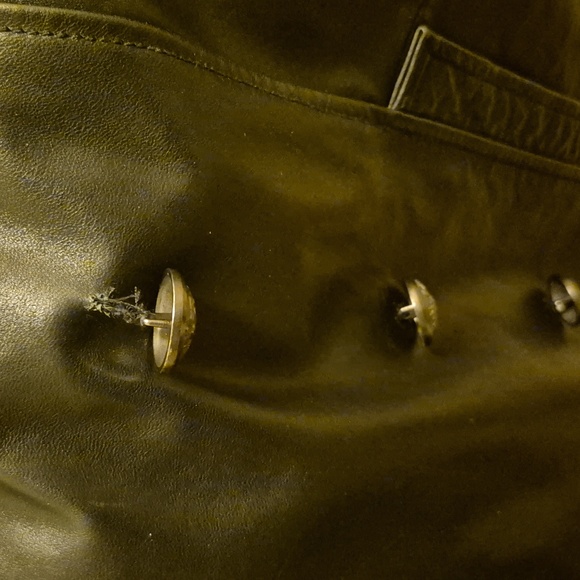 Express Black Leather Pea Coat - Picture 4 of 7